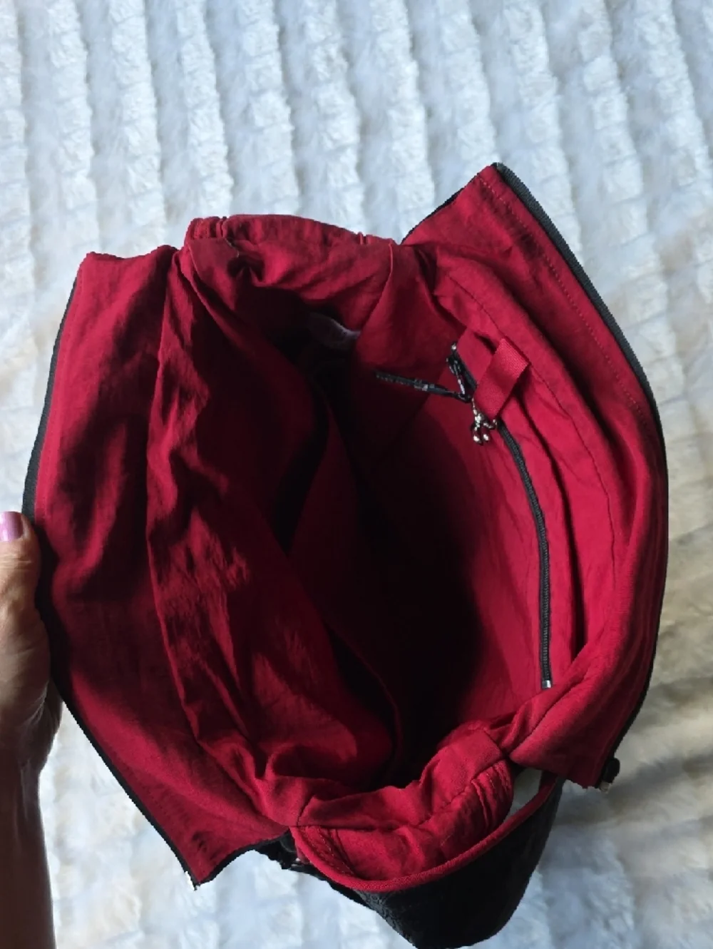 Petunia Pickle Bottom Black Shoulder Bag with Red Trim